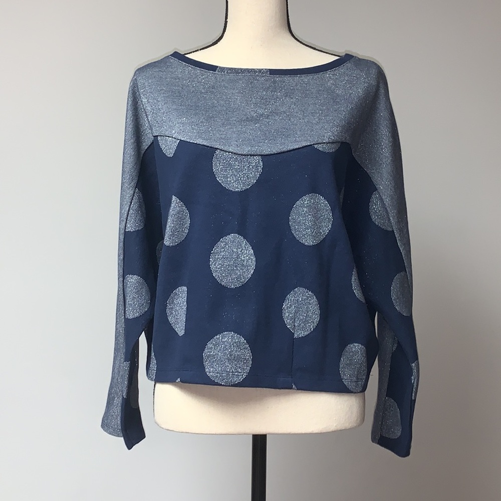 Anthropologie Postmark Metallic Dot Shirt Large